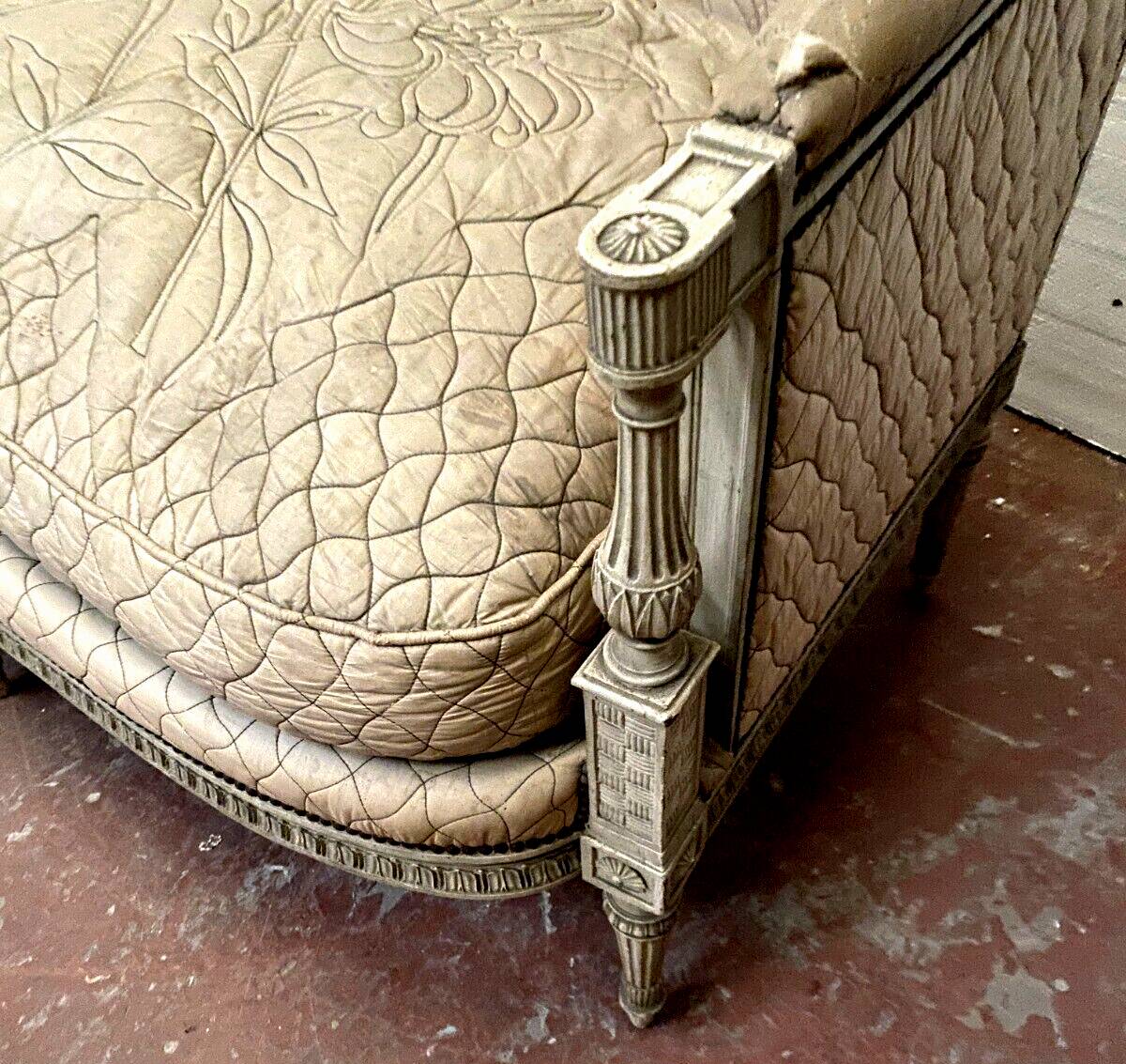 Louis XVI style bench in 20th century patinated beech