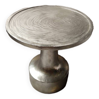 Chromed wood side table