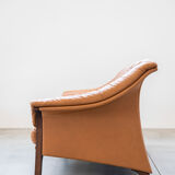 Canapé Frau En cuir couleur cognac 1980/1990