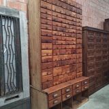 Large Wooden Apothecary Cabinet | Industrial Workshop Drawer Unit (1924)