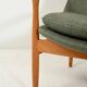 Scandinavian oak and sage-green wool armchair