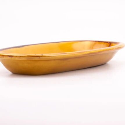 Vintage Saint-Clément glazed earthenware oval serving dish