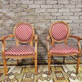 Paire de fauteuil Médaillon style Louis XV