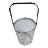 Glass and metal ice bucket