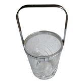 Seau a glace en verre et metal