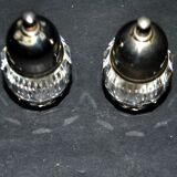 Lot of 2 salt shakers in cut crystal from SWAROVSKI Salt Pepper vintage signed