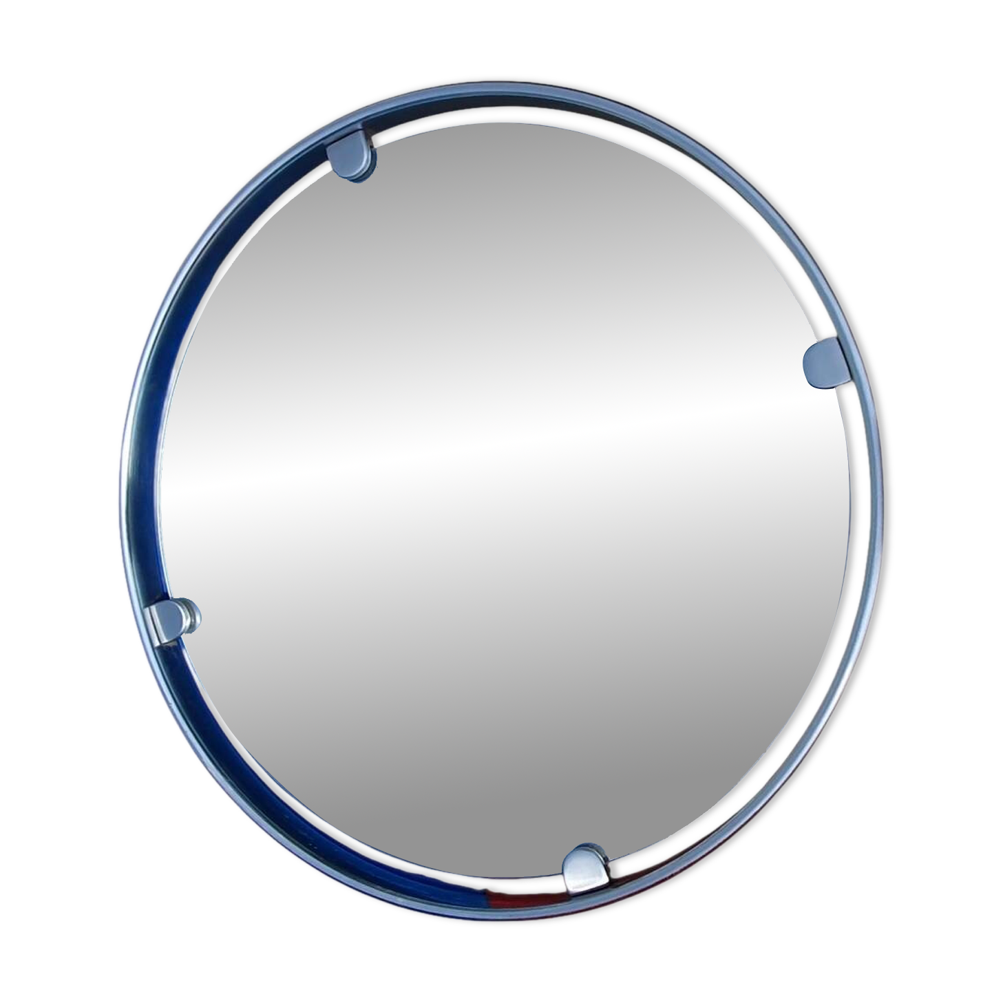 Miroir rond vintage en aluminium Egon Hillebrand, ø 53 cm, années 1960, Allemagne