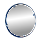 Vintage round mirror in aluminium by Egon Hillebrand, ø 53 cm, 1960s, Germany.