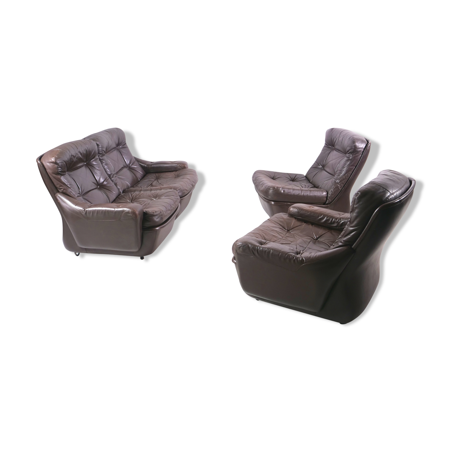 Modular leather sofa by michel cadestin for airborne