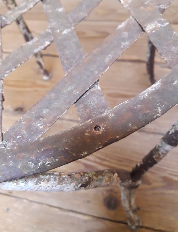 Xix° wrought iron garden armchair