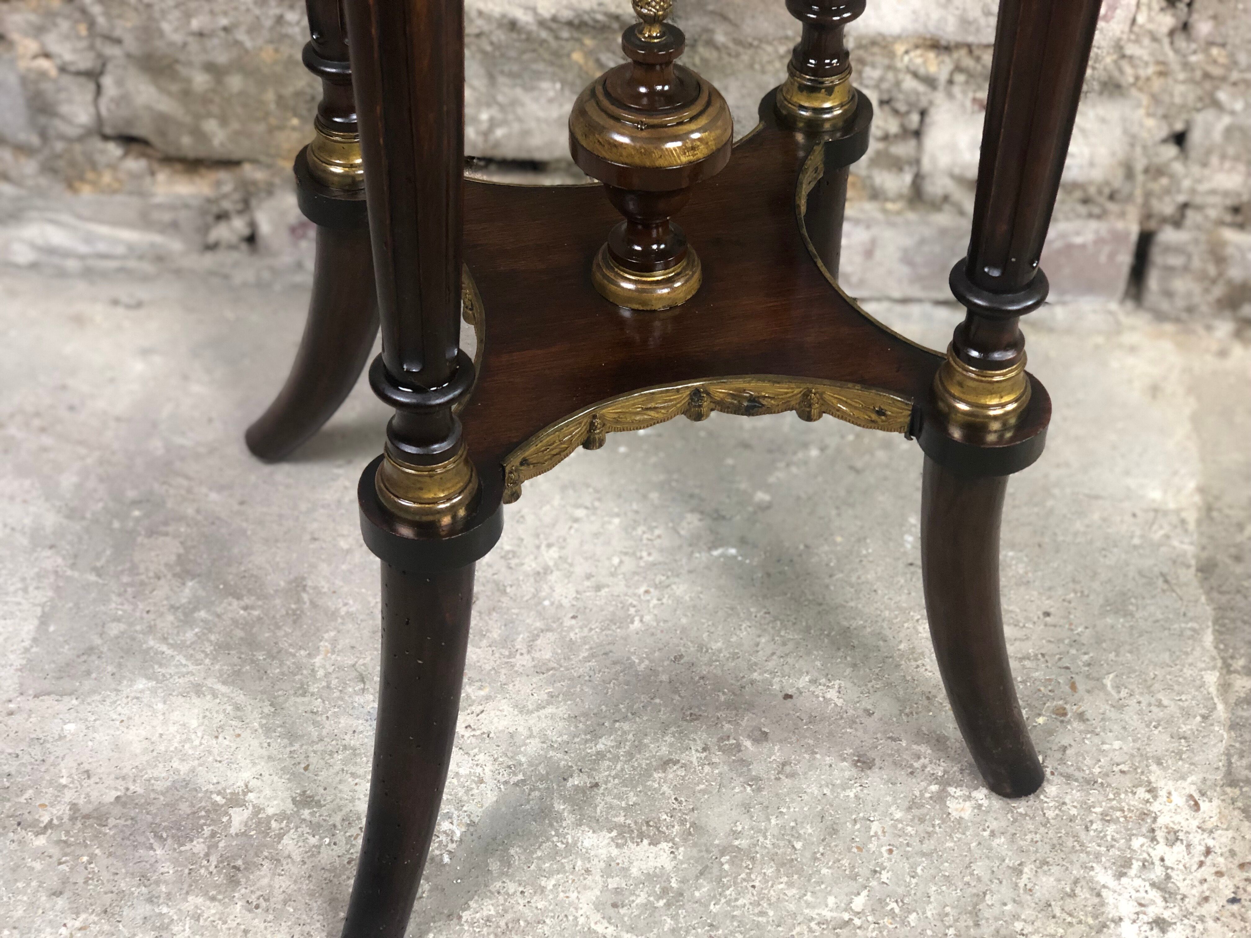 Pedestal table / harness Napoleon III era marble top