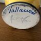 Vase signed Vallauris handmade trendy decoration of Olivier yellow, cream and blue