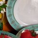 Six plates of vintage Badonviller earthenware with gold frieze