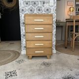 Soan wooden chest of drawers, 50s-60s Scandinavian style