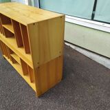 Ensemble de 2 meuble de rangement en bois range vinyle