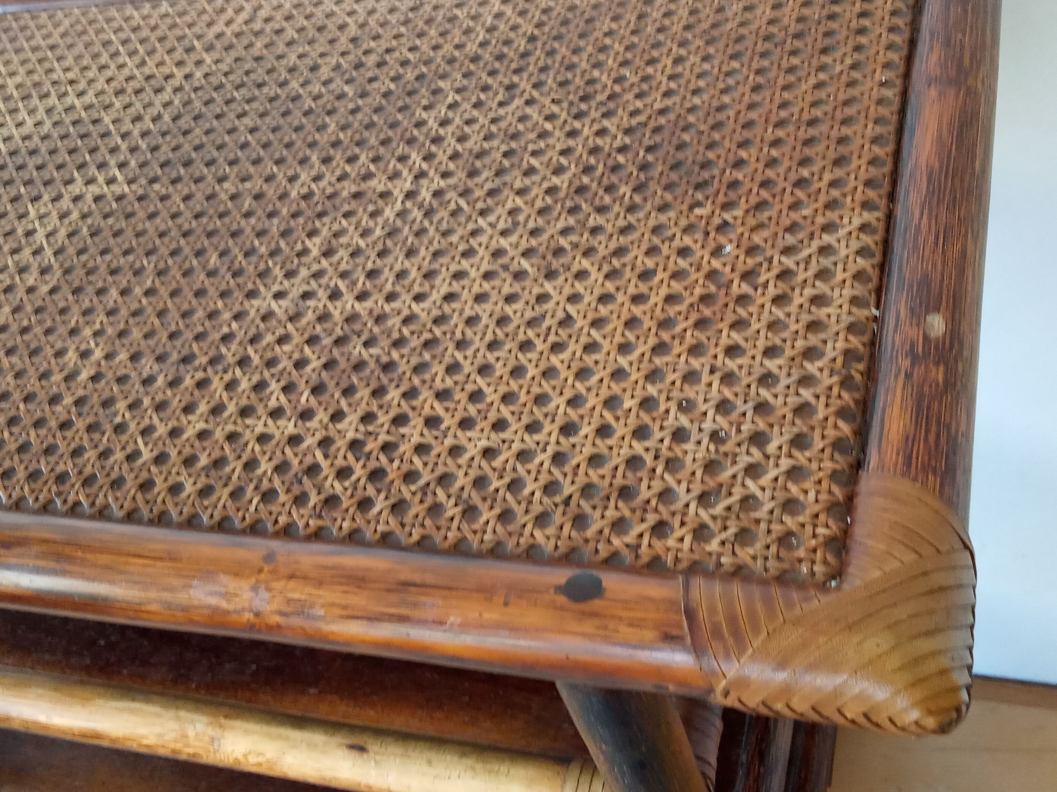 Rattan side table from the 70s/80s