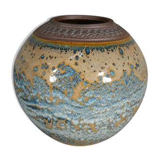 Vase boule en céramique contemporaine émaillée