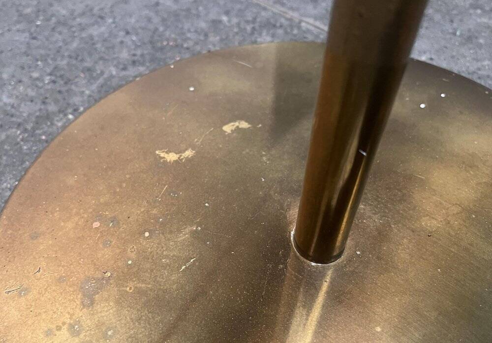 German brass floor lamp in Space Age style from the mid-century by Kaiser Leuchten, 1960s.