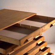 Antique plan cabinet in beech wood – Central Europe, around 1950