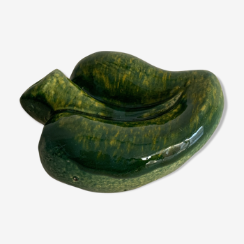 Green ceramic leaf ashtray