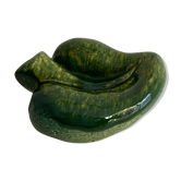 Green ceramic leaf ashtray