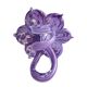 Pair of flower candle holders made of glass, handcrafted in Italy.
