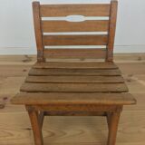 Children's wooden slatted chair