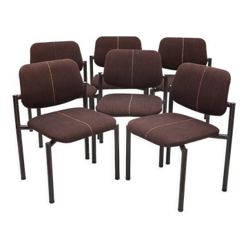 Set of 6 vintage chairs or armchairs, 1970