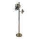 Lampadaire  en métal chromé, avec des abat-jours élaborés.