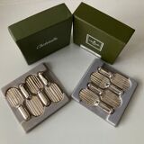6 porte couteaux en metal argente Christofle raquette luc lanel designer