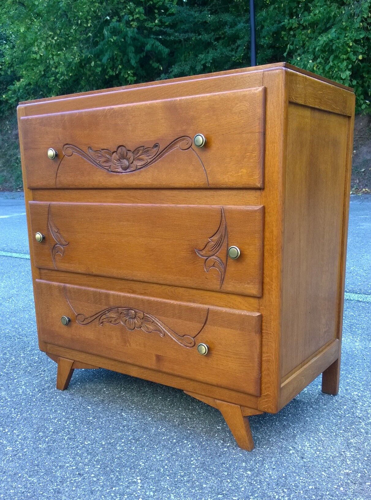 Art Deco dresser gilded oak france 1940
