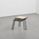 Set of 3 nesting tables in black lacquered metal, circa 1960