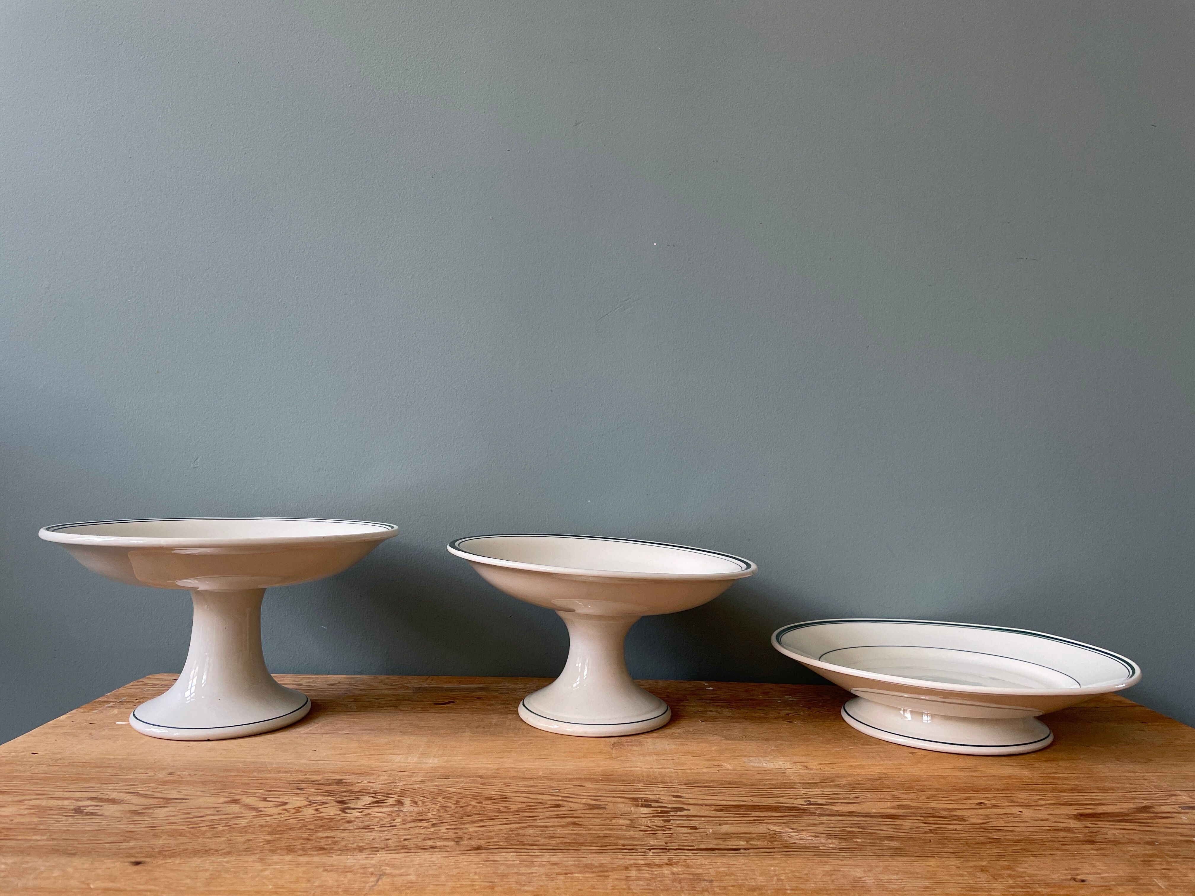 Lot of 3 old compotiers, late nineteenth