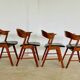 Danish vintage Kai Kristiansen model 32 chairs for Schou Andersens Møbelabrik