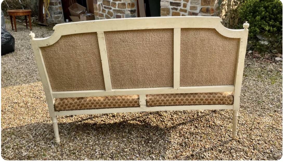 Louis XVI bench, bleached wood, Napoléon III period.