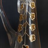 Enamelled glass ewer decanter gold decoration numbered early twentieth art nouveau