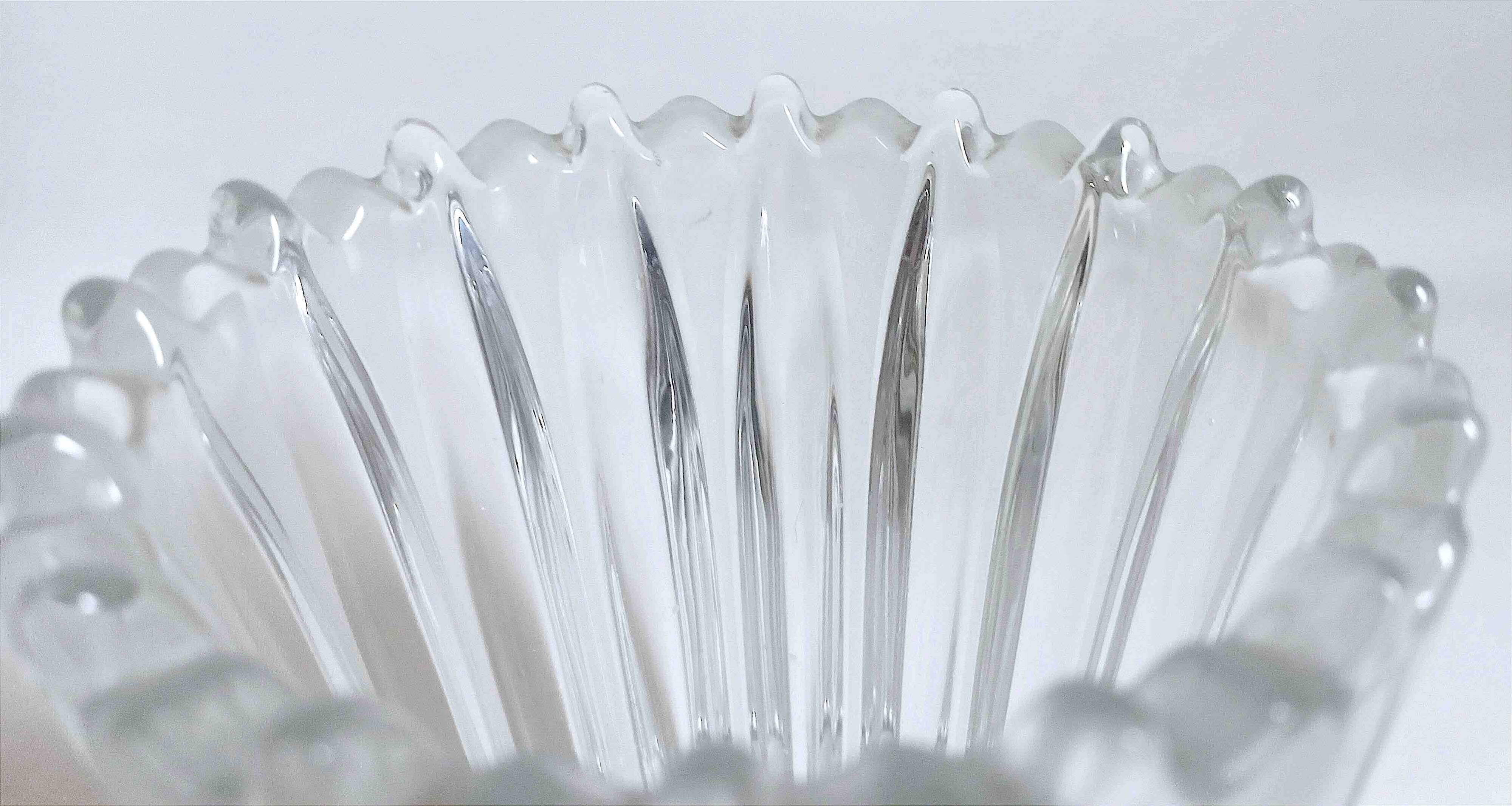 Molded pressed glass vase 1960s Height 22 cm