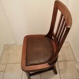 Chaise d'aisance en bois ancienne chene massif