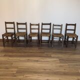 Ensemble de 6 chaises paillées