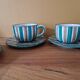 Robert Picault (1919-2000) - Série de 4 tasses et 4 sous tasses en faience