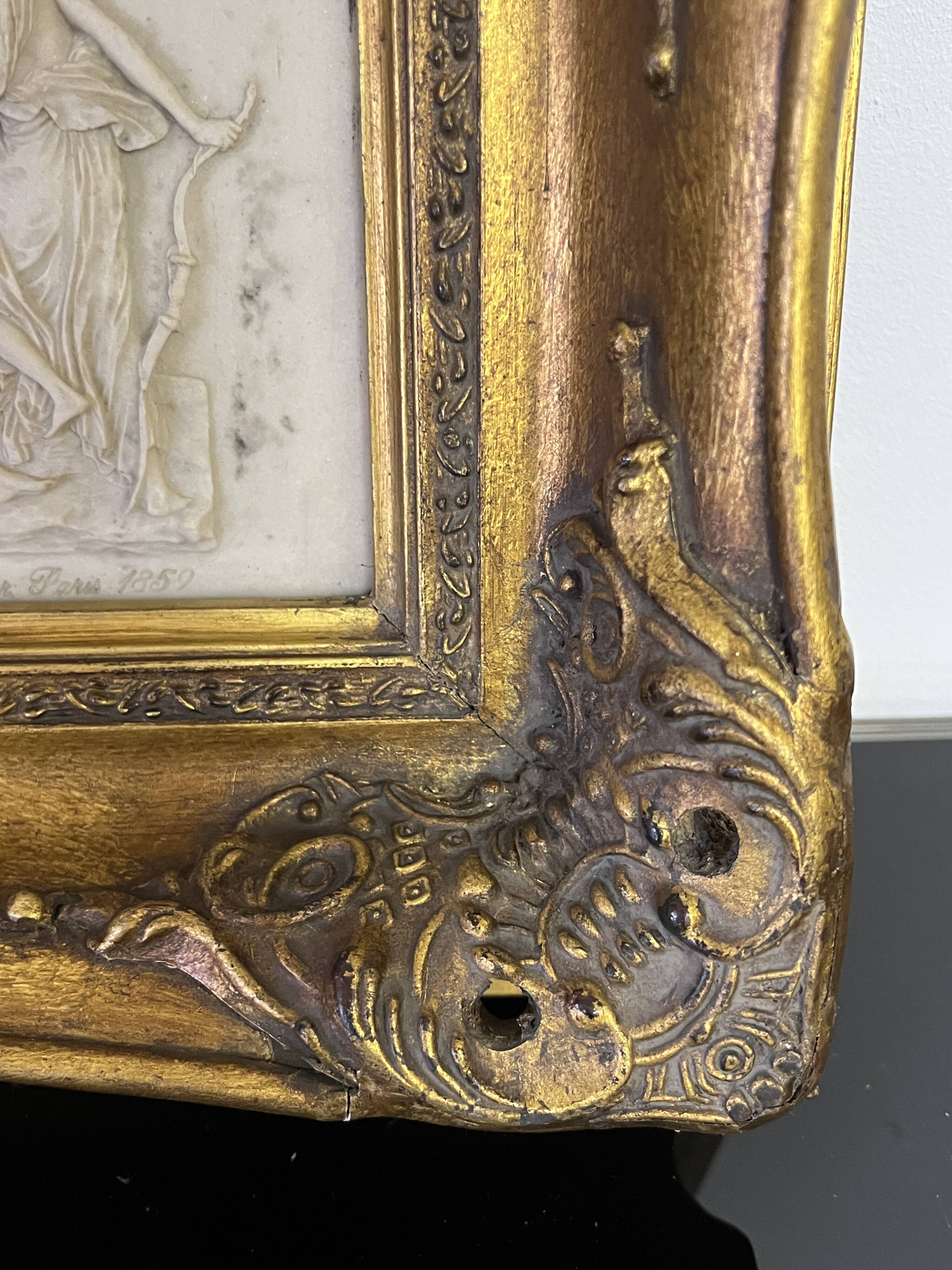 Marble bas-relief, Barbedienne Fondeur, Paris 1859