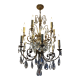 Crystal and bronze chandelier 12 arms of light