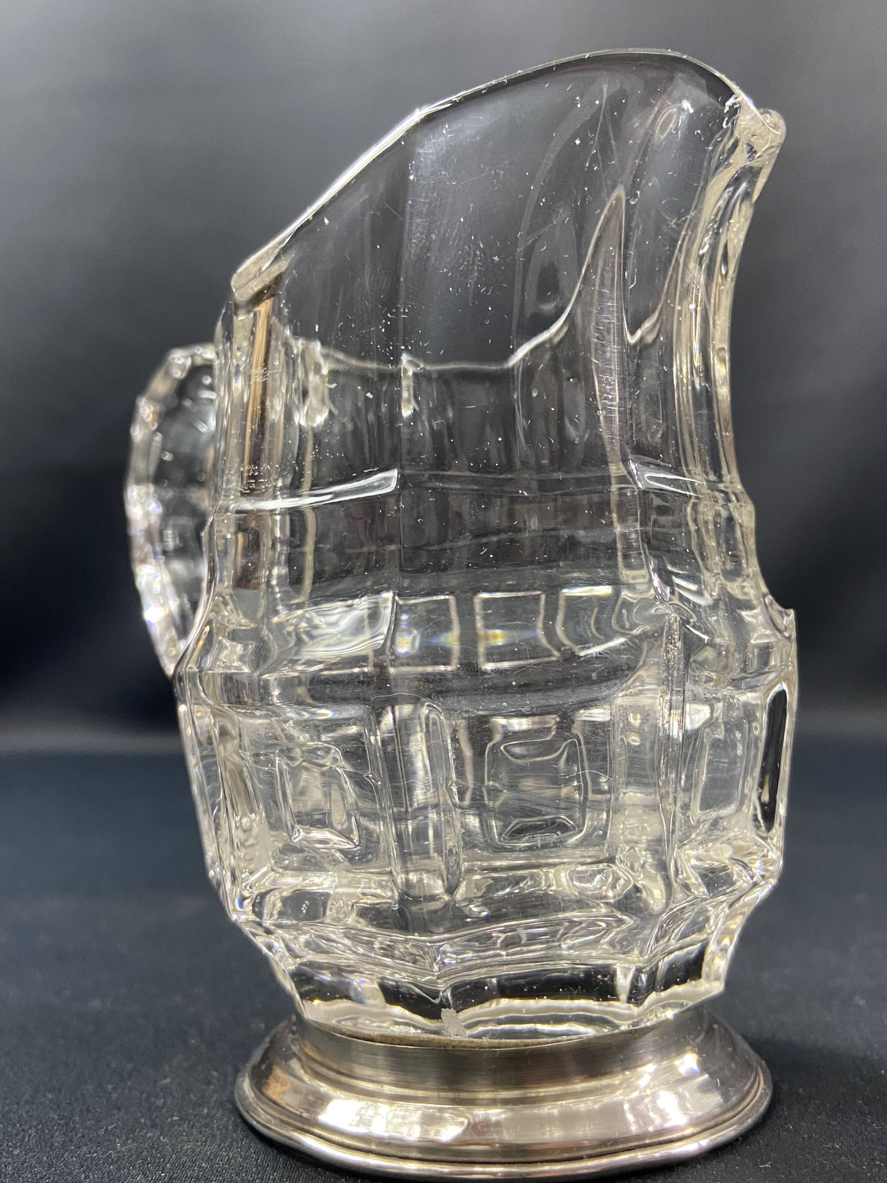 Glass milk jug on solid silver mount, Minerva 1st title