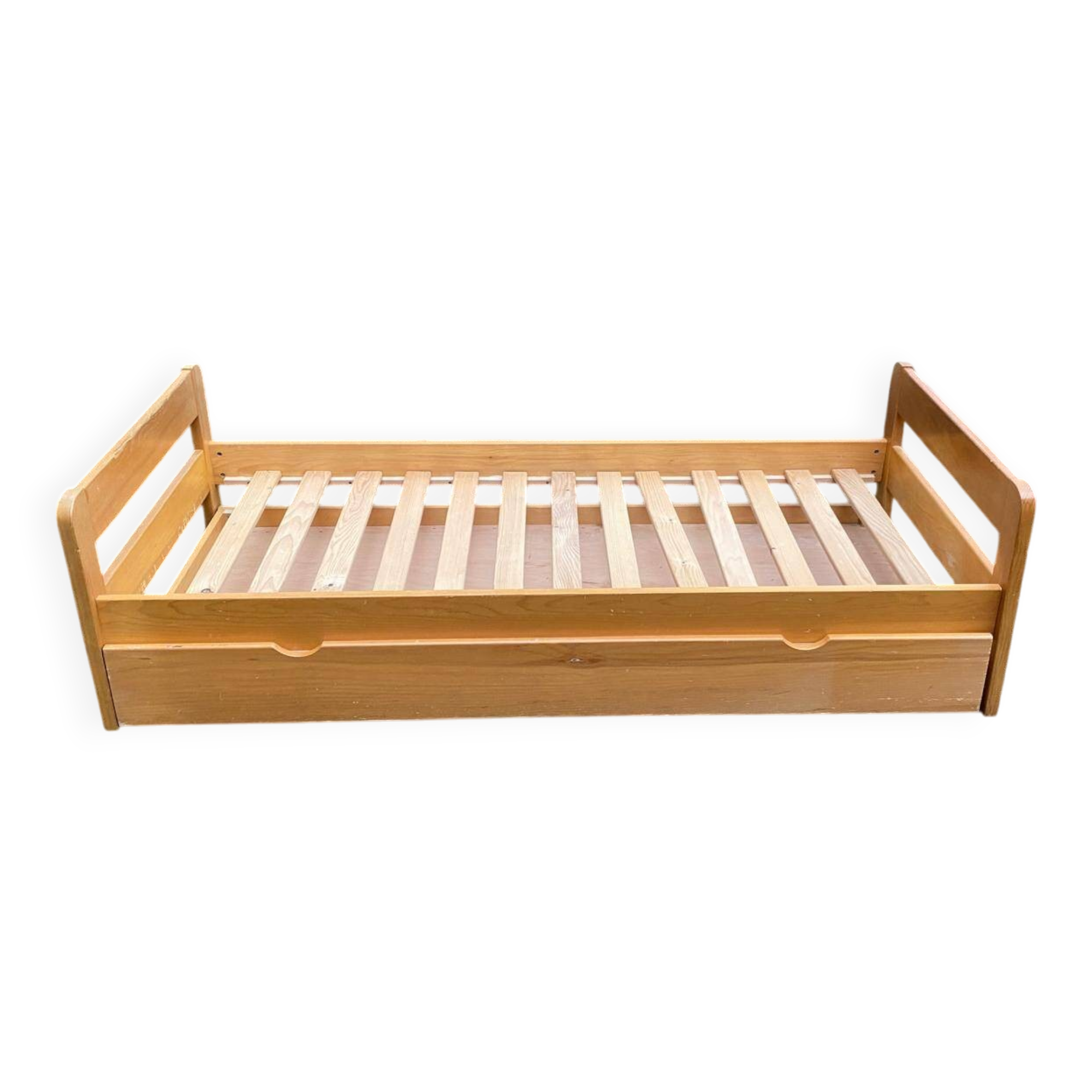 Vintage Scandinavian pine nesting benches from the 1970s.