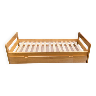 Vintage Scandinavian pine nesting benches from the 1970s.