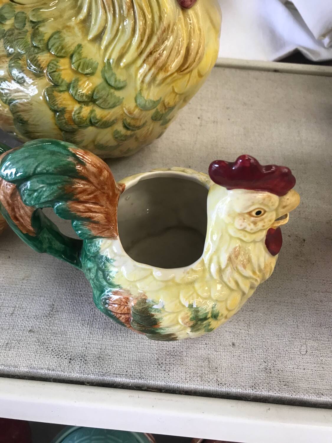 Set of candy and sugar boxes in slipware.