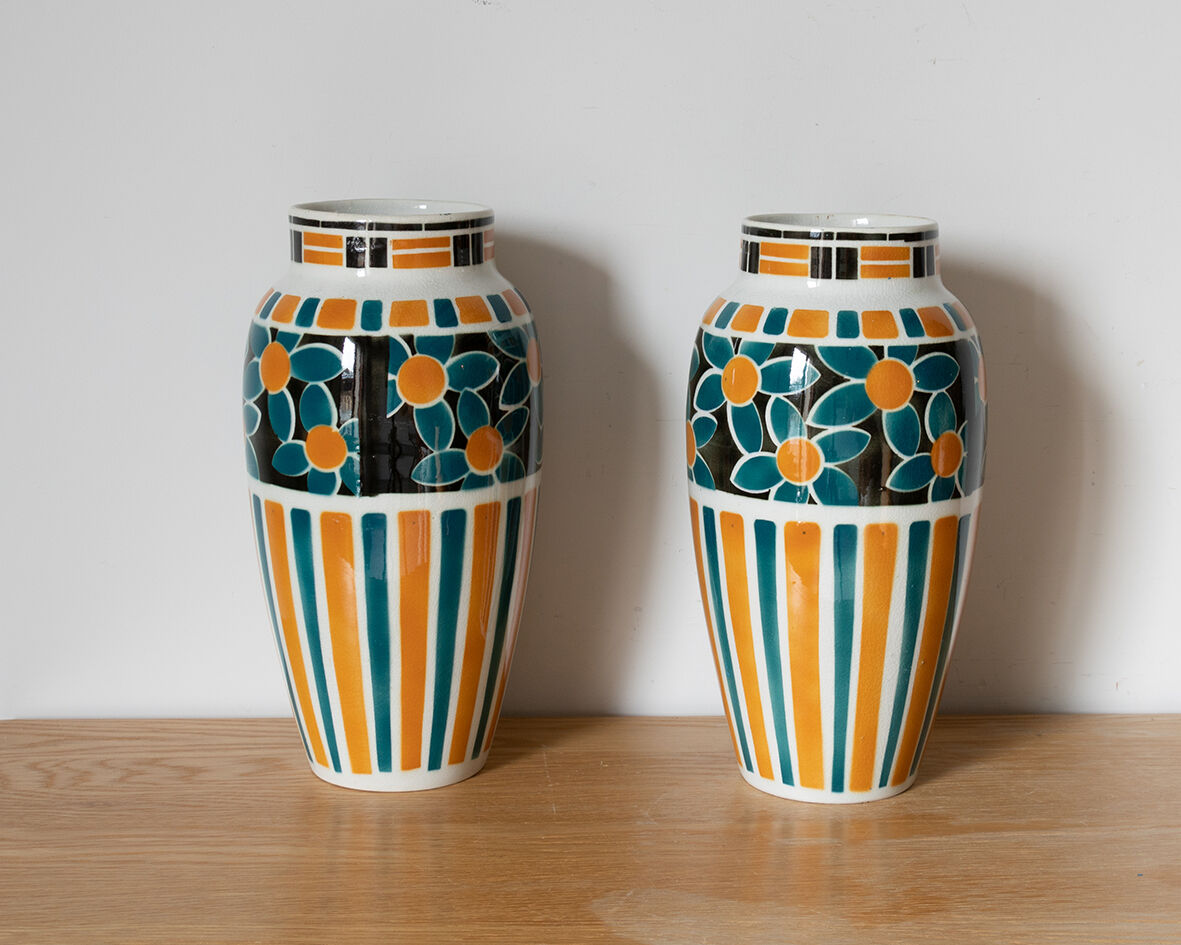 Pair of art deco vases