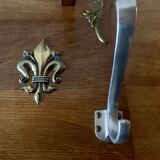 Old large Art Deco wooden coat rack with mirror