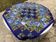 Nappe bleue quilt africaine carrée 110cm.