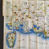 Beautiful poster map of Provence and Corsica